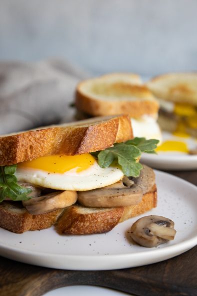 Egg and Mushroom Sandwiches on Sourdough