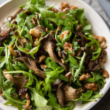 Roasted Oyster Mushrooms with Arugula and Walnuts-image
