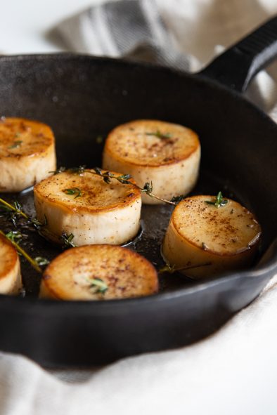 Trumpet Mushroom Scallops with Brown Butter and Thyme