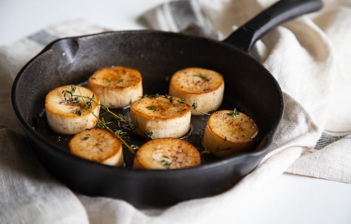 Trumpet Mushroom Scallops with Brown Butter and Thyme