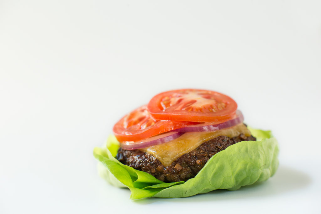 burger with lettuce wrap
