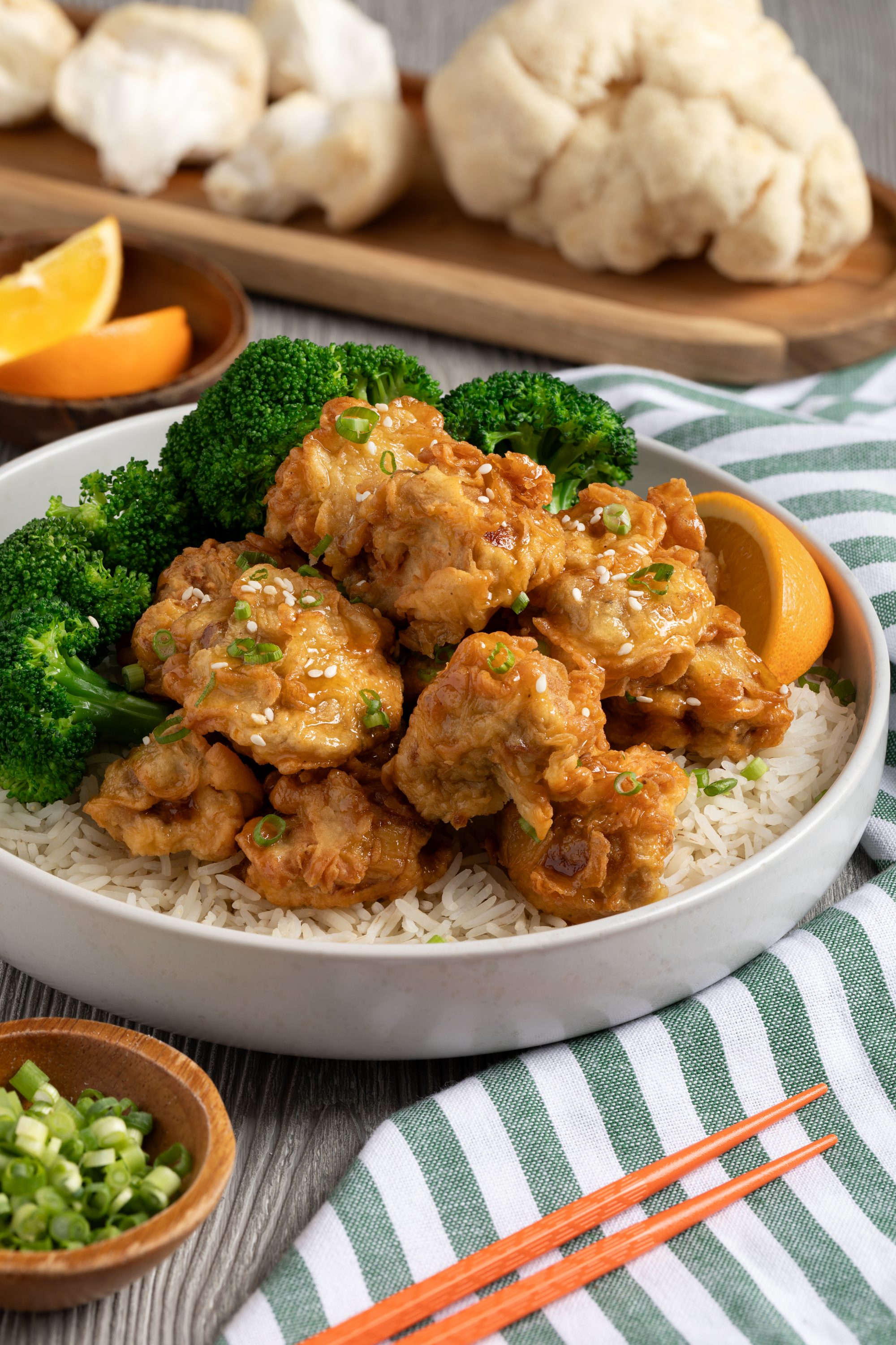 Lion’s Mane Orange “Chicken” Rice Bowls | Mushroom Recipes