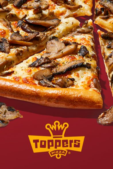 Toppers wild mushroom pizza