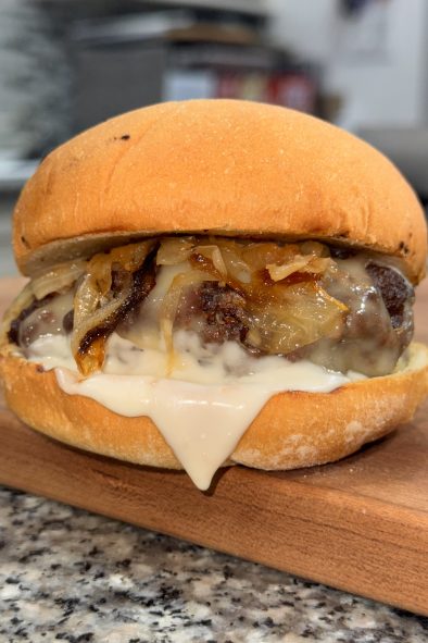 mushroom and swiss cheese burger