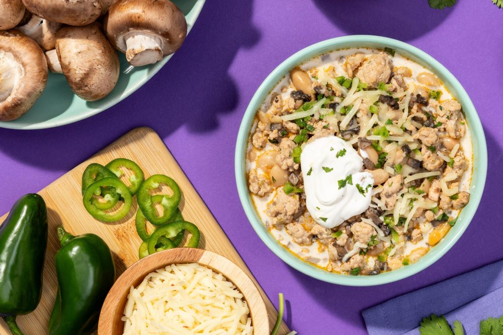 white bean and mushroom chili
