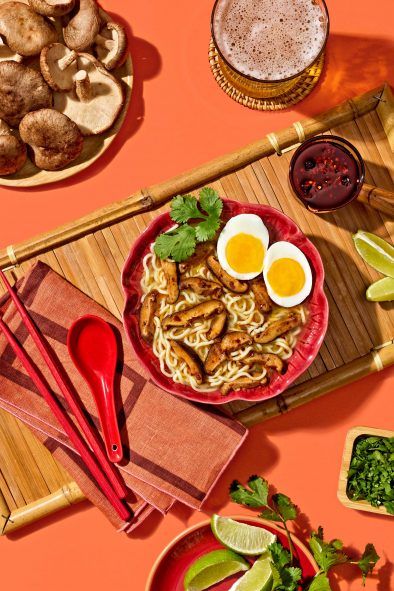 10-Minute Ramen with Chili Crisp Mushrooms