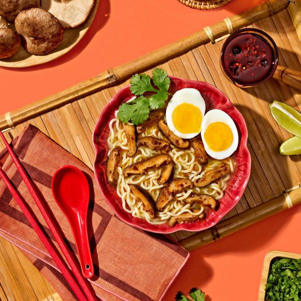 10-Minute Ramen with Chili Crisp Mushrooms
