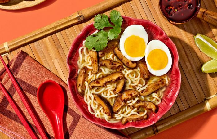 10-Minute Ramen with Chili Crisp Mushrooms